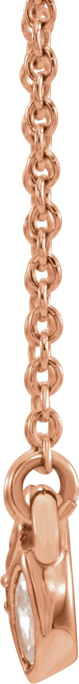 14K Gold Marquise Natural Diamond Cluster Necklace - Rose Gold - view 2