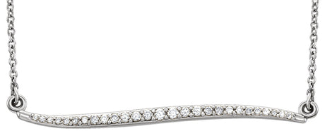 14K Gold Accented Freeform Bar Necklace - White Gold