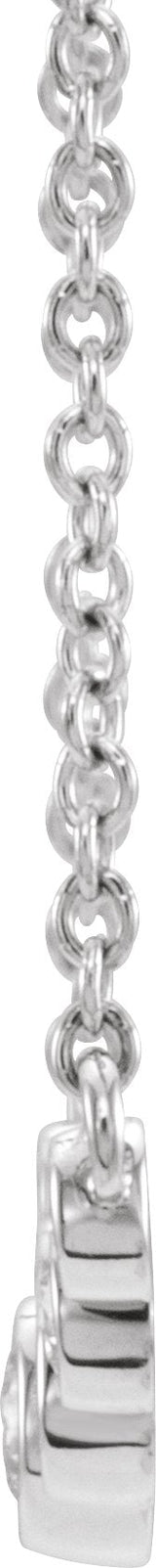 Platinum Round Natural Diamond Graduated Bezel-Set Necklace - view 2