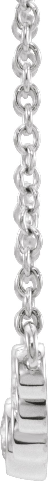 14K Gold Round Natural Diamond Graduated Bezel-Set Necklace - White Gold - view 2
