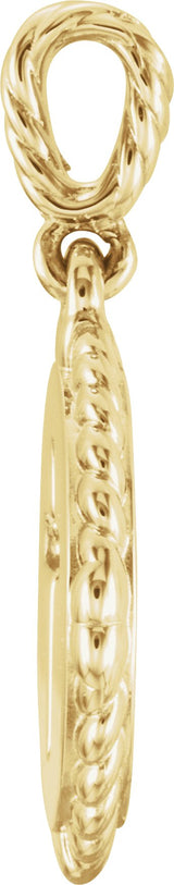 14K Gold Round Natural Diamond Accented Cross Disc Necklace or Pendant - Yellow Gold - view 2