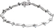 14K Gold Round Natural Diamond Line Bracelet XIII - White Gold