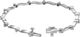14K Gold Round Natural Diamond Line Bracelet XIII - White Gold - view 2