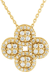 14K Gold Clover Necklace or Pendant - Yellow Gold
