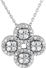 Platinum Clover Necklace or Pendant