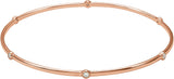 14K Gold Round Lab-Grown Diamond Bezel-Set Bangle Bracelet - Rose Gold