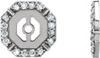14K Gold Natural Diamond Geometric Earring Jackets II - White Gold