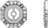 14K Gold Natural Diamond Geometric Earring Jackets II - White Gold