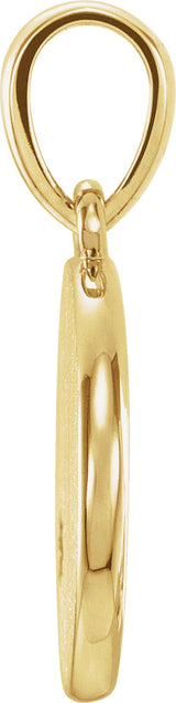 14K Gold Round Natural Diamond Engravable Starburst Necklace or Pendant - Yellow Gold - view 2