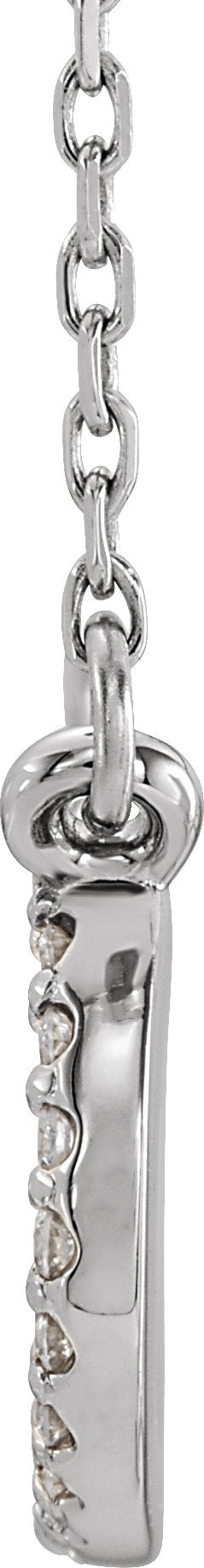 14K Gold Accented Paisley Necklace - White Gold - view 2