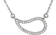 14K Gold Accented Paisley Necklace - White Gold
