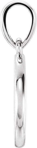 14K Gold Round Natural Diamond Engravable Starburst Necklace or Pendant - White Gold - view 2