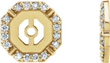 14K Gold Natural Diamond Geometric Earring Jackets II - Yellow Gold