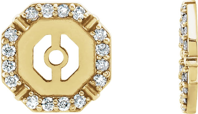 14K Gold Natural Diamond Geometric Earring Jackets II - Yellow Gold