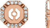 14K Gold Natural Diamond Geometric Earring Jackets II - Rose Gold