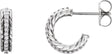 14K Gold Round Natural Diamond Accented Rope Hoop Earrings - White Gold