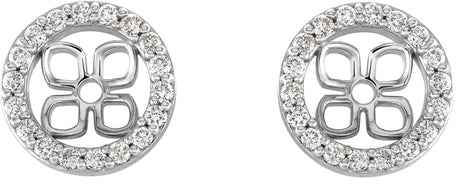 Platinum Natural Diamond Halo-Style Earring Jackets VII - view 2