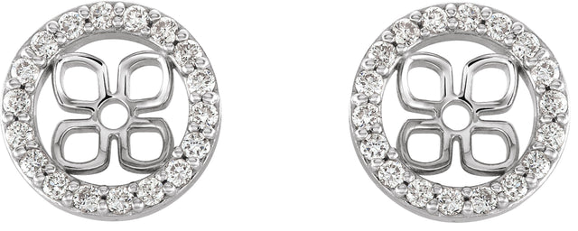 Platinum Natural Diamond Halo-Style Earring Jackets VII - view 2