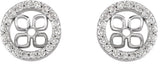 14K Gold Natural Diamond Halo-Style Earring Jackets No. 3 - White Gold - view 2