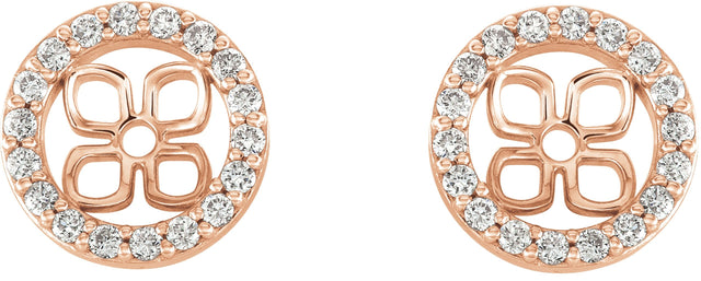 14K Gold Lab-Grown Diamond Halo-Style Earring Jackets V - Rose Gold - view 2