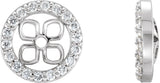 14K Gold Lab-Grown Diamond Halo-Style Earring Jackets - White Gold