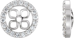 Platinum Natural Diamond Halo-Style Earring Jackets