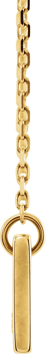 14K Gold Engravable Bar Necklace - Rose Gold - view 4