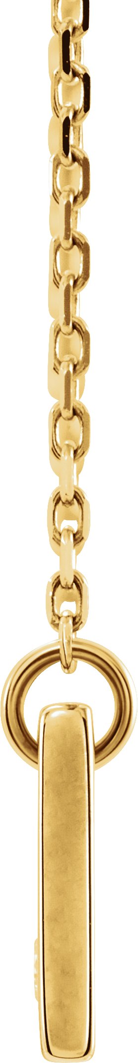 14K Gold Engravable Bar Necklace - Rose Gold - view 4