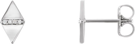Platinum Round Natural Diamond Geometric Earrings – 0.8mm Stones