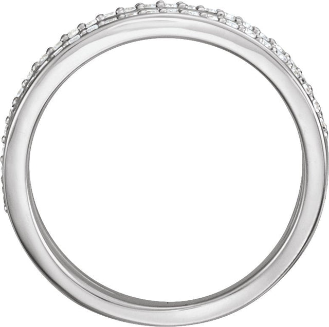 Platinum Round Natural Diamond Negative Space Ring – 1.1mm Stones - view 2