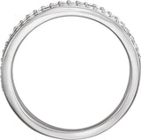 14K Gold Round Natural Diamond Negative Space Ring – 1.1mm Stones - White Gold - view 2