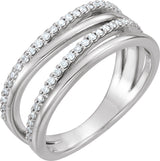 Platinum Round Natural Diamond Negative Space Ring – 1.1mm Stones
