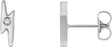 14K Gold Round Natural Diamond Lightning Bolt Earrings - White Gold