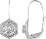 14K Gold Round Natural Diamond Filigree Earrings – 1.9mm Stones - White Gold