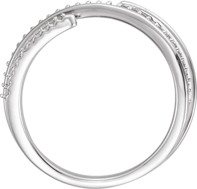 14K Gold Round Natural Diamond Negative Space Ring II - White Gold - view 2