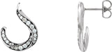 Platinum Round Natural Diamond Accented Freeform Earrings