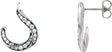 14K Gold Round Natural Diamond Accented Freeform Earrings - White Gold