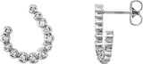 14K Gold Round Natural Diamond Accented Freeform Earrings II - White Gold
