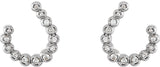 Platinum Round Natural Diamond Accented Freeform Earrings II - view 2