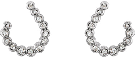 Platinum Round Natural Diamond Accented Freeform Earrings II - view 2