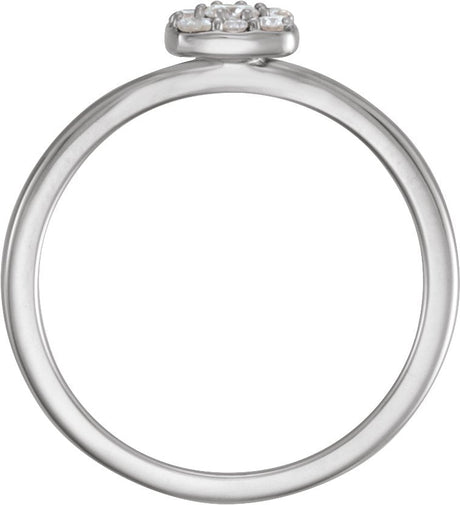 Platinum Round Natural Diamond Stackable Cluster Ring – 2.7mm Stones - view 2