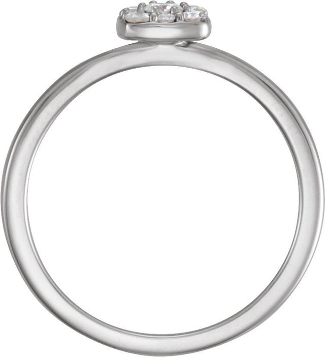 Platinum Round Natural Diamond Stackable Cluster Ring – 2.7mm Stones - view 2