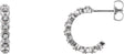 Platinum Round Natural Diamond Accented Hoop Earrings