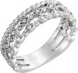 Platinum Round Natural Diamond Stackable Ring – 1.1mm Stones