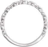 Platinum Round Natural Diamond Stackable Ring – 1.1mm Stones - view 2