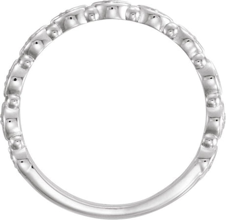 Platinum Round Natural Diamond Stackable Ring – 1.1mm Stones - view 2