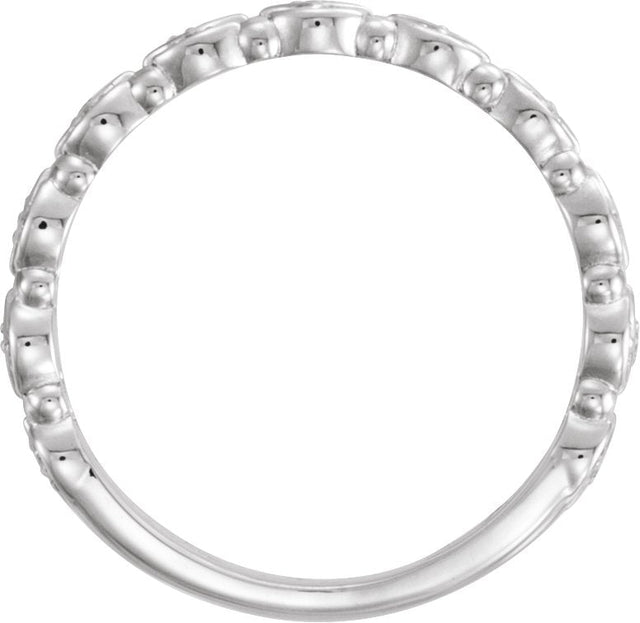Platinum Round Natural Diamond Stackable Ring – 1.1mm Stones - view 2