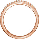 14K Gold Round Natural Diamond Negative Space Ring – 1.1mm Stones - Rose Gold - view 2