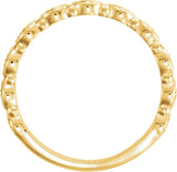 14K Gold Round Natural Diamond Stackable Ring – 1.1mm Stones - Yellow Gold - view 2