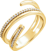 14K Gold Round Natural Diamond Negative Space Ring II - Yellow Gold